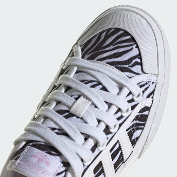 Adidas Nizza Low Top Womens Casual Platform Shoes White Black GZ9681 NEW Size 6 - Picture 8 of 10